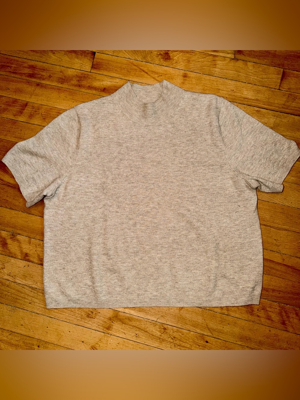 Light Grey Short Sleeve Sweater - XL